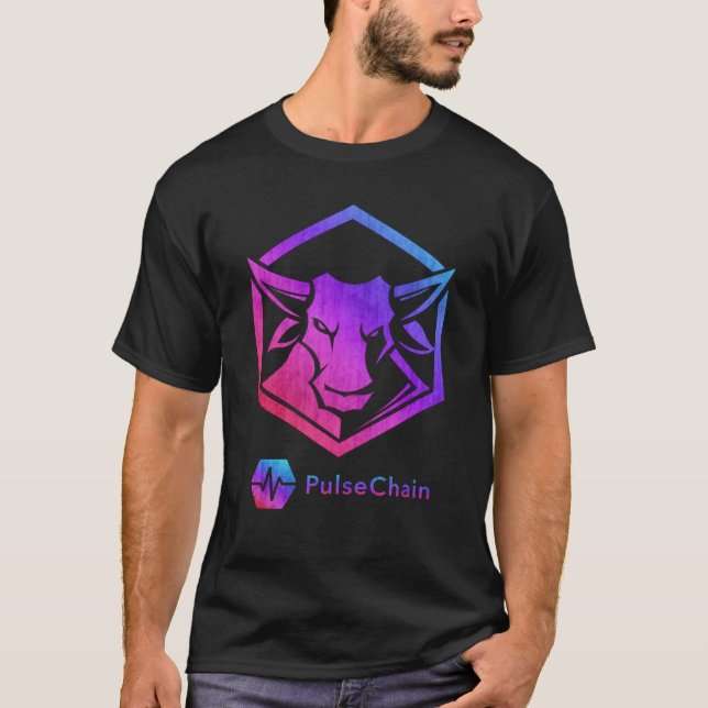 T-Shirt PulseChain (Pulse Chain Crypto Bull) (Devant)