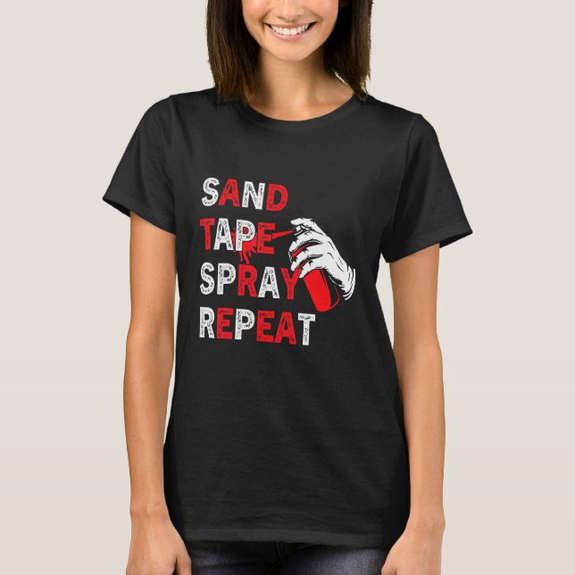 T-shirt Pulvérisateur de bande de sable Répéter Auto Body  (Devant)