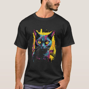 T-shirt Pulvérisation de dessin d'art de rue de chat de fr