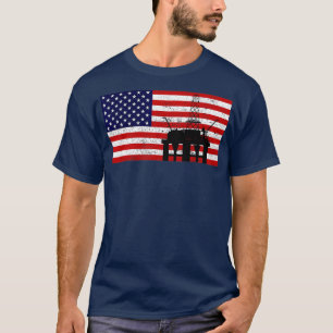T-shirt Pump Pump Energy Machine industrielle USA Drapeau