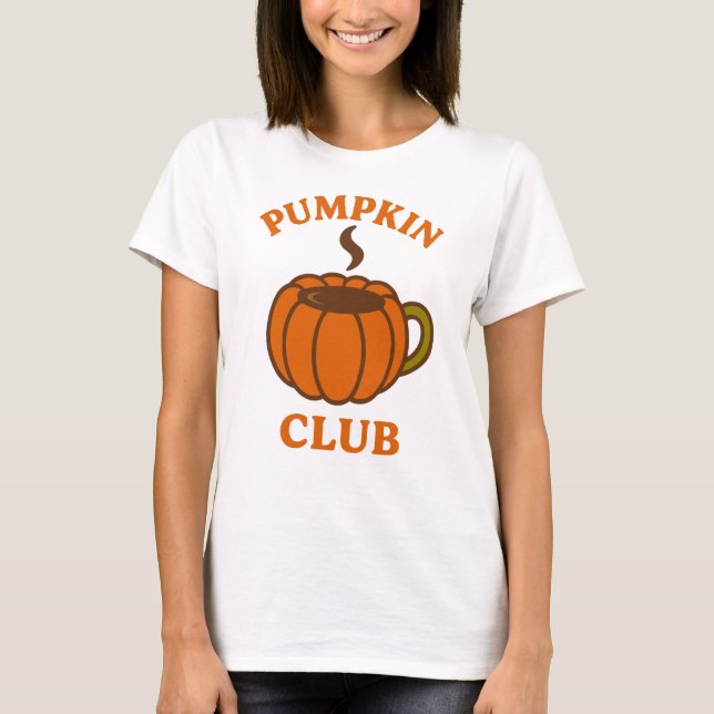 T-shirt Pumpkin Club Cozy Retro Coffee Autumn Design (Devant)