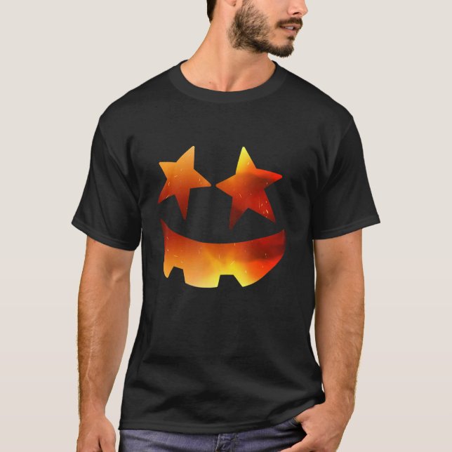 T-shirt Pumpkin Face Halloween Jack O Lantern Easy Costume (Devant)