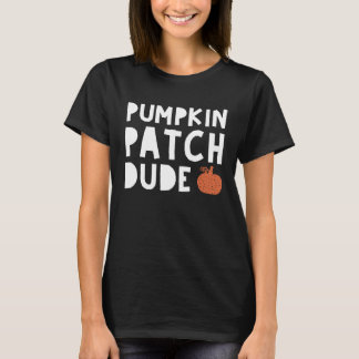 T-shirt Pumpkin Patch Dude Fall Boy  Kid Distressed Pumpki