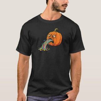 T-shirt Pumpkin Puking Candy Corn Rainbow Spooky Apparel H