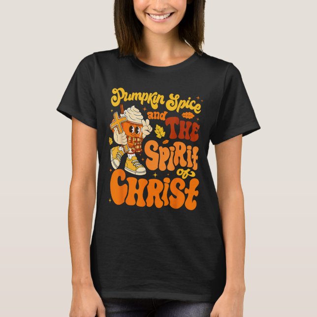 T-shirt Pumpkin Sce And Jesus Christ Funny Fall Christian  (Devant)