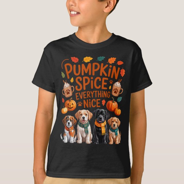 T-shirt Pumpkin Sce Everything Nice Fall Dog Lovers Addict (Devant)