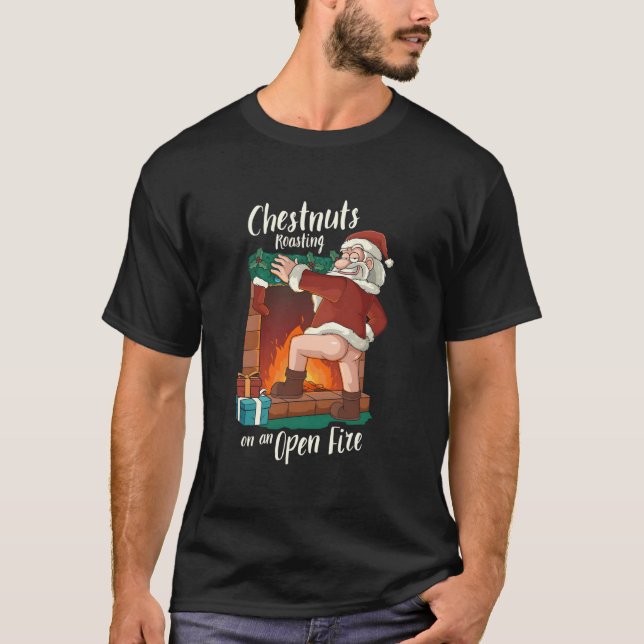 T-shirt Pun nu Père Noël Rude Pun Roasting Nutriments (Devant)