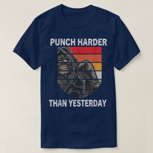 T-shirt Punch plus dur que hier champion de boxe Motiva (Design devant)