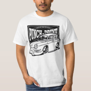 T-SHIRT PUNCHDRUNKCUSTOMS - LOGO W/SQUAREBACK