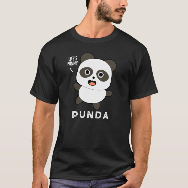 T-shirt Punda Funny Animal Panda Pun Dark BG (Devant)