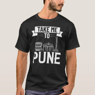 T-shirt Pune India City Skyline Map Travel