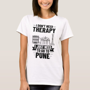 T-shirt Pune India City Skyline Map Travel 1