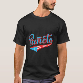 T-shirt Puneta Bandera Porto Rico Drapeau à main