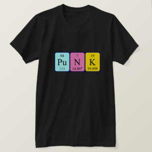 T-shirt Punk périodique table mot chemise