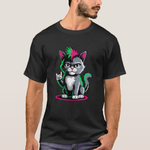 T-shirt Punk Rock Hommes Enfants Femmes Drôle Chat Swea