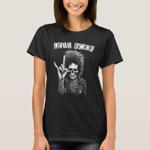 T-shirt Punk Rock N Roll Squelette Guitariste Heavy Metal