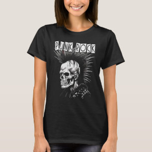 T-shirt Punk Rock Skull Skeleton Mohawk Mohican Punk