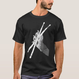 T-shirt Punk Rockstar Kitten Kitty Chat Drummer Jouer Dru