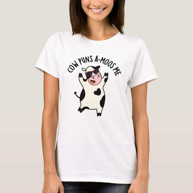 T-shirt Puns de vache Amoos Me Drôle Pun de vache (Devant)