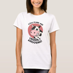 T-shirt Puns de vache Udderly Amoosing Funky Animal Pun