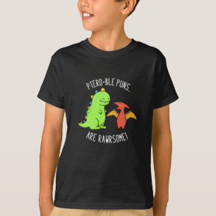T-shirt Puns Ptéro-Bles Sont Rawrsome Dinosaur Pun Dark BG