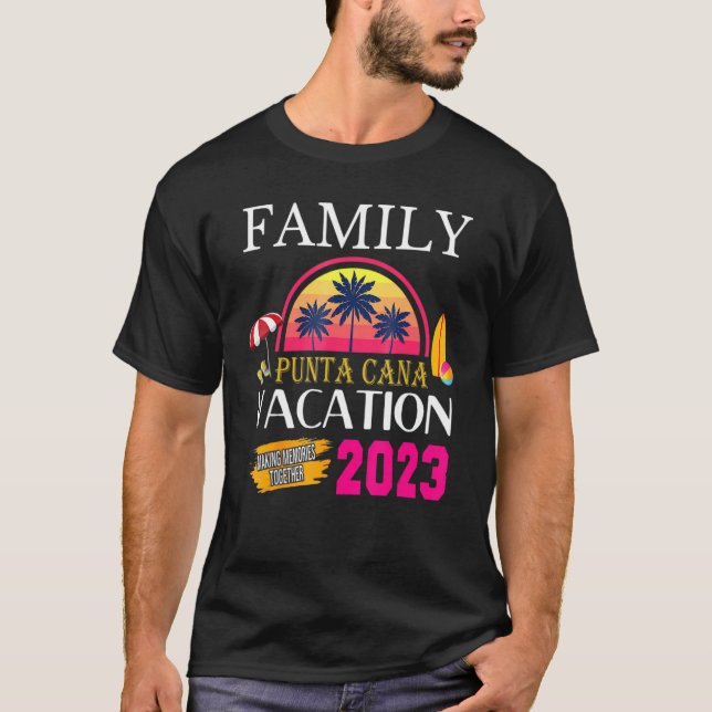 T-shirt Punta Cana Famille Vacances 2023 Correspondant Dom (Devant)