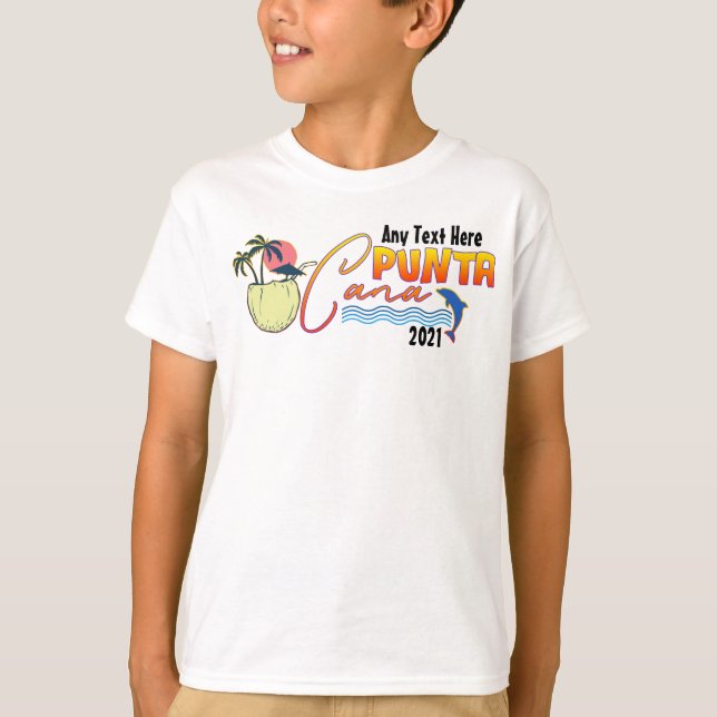 T-shirt Punta Cana Vacances Famille De Plage Correspondant (Devant)