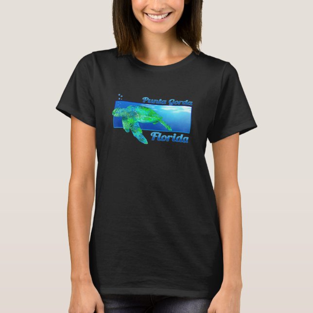 T-shirt Punta Gorda Floride Natation Tortue (Devant)