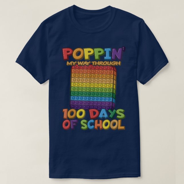 T-shirt Puppin my way through 100 Days Of School - Pop it (Design devant)