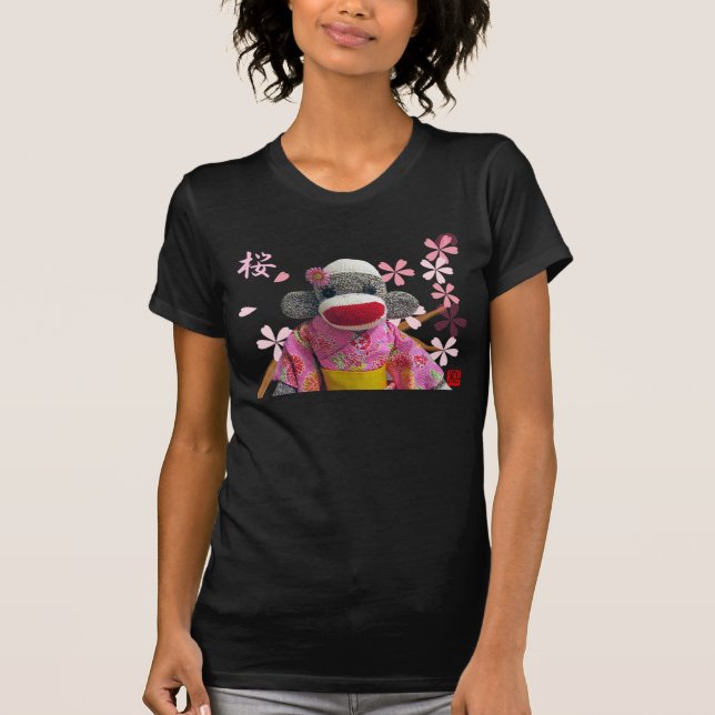 T-shirt pur de Twofer de singe de chaussette de (Devant)