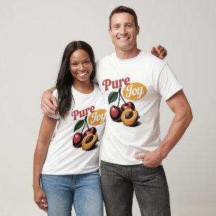 T-shirt Pure Joy Cherries Apricot Retro Christian Tee