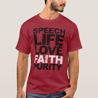 T-shirt Pureté de foi d'amour de la vie de la parole
