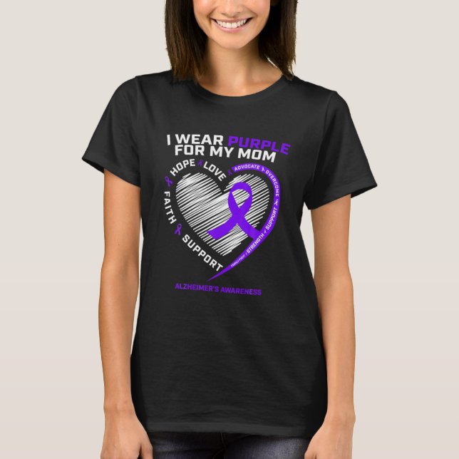 T-shirt Purple Alzheimers Produits de sensibilisation Mama (Devant)