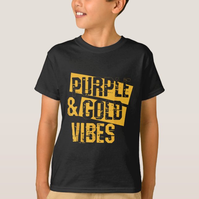 T-shirt Purple &amp; Gold Jour Football École de Chemise A (Devant)