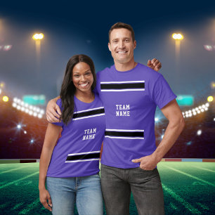 T-shirt Purple Black White Sports Jersey Nom de l'équipe U