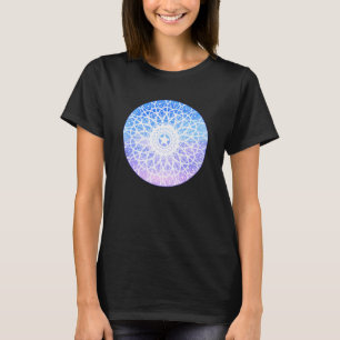 T-shirt Purple, Blanc Et Bleu Espace Floral Mandala