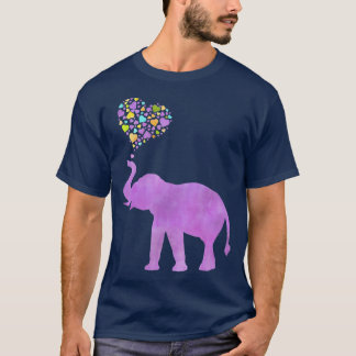 T-shirt Purple Elephant Love