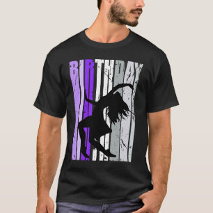 T-shirt Purple Girls Danse Anniversaire Retro Silhouette G