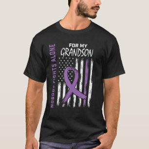 T-shirt Purple Grandson Epilepsie Sensibilisation Drapeau 