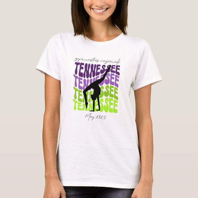 T-shirt Purple Green Tennessee Gymnastique Regiona (Devant)