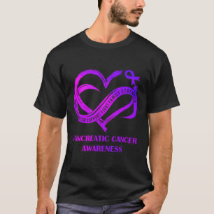 T-shirt Purple Heart Hope Amour Foi Pancréatique Cancer Aw