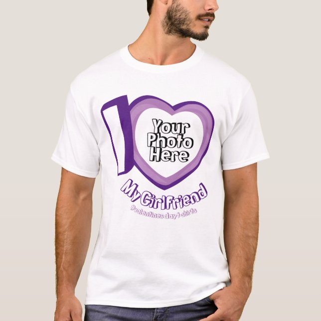 T-shirt Purple Heart Photo J'aime Ma Fille (Devant)