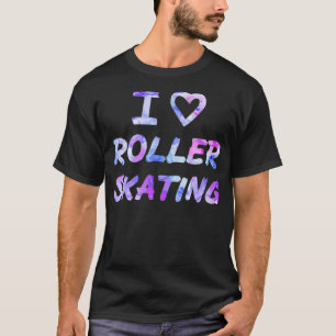 T-shirt Purple I Love Roller Patinage
