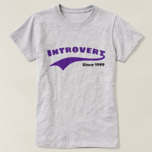 T-shirt Purple Introvert Typographie Swoosh Date personnal
