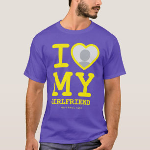 T-shirt Purple Jaune J'Aime Ma Fille Texte Photo