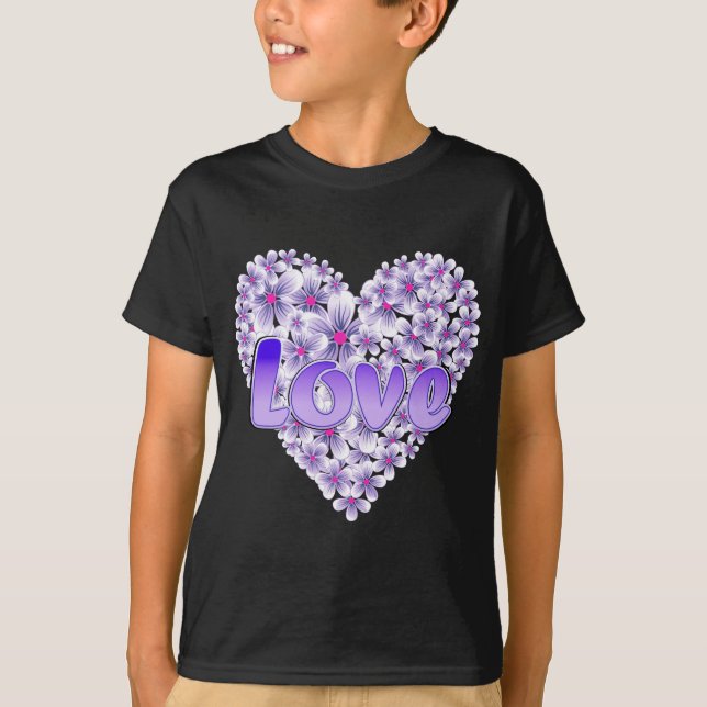T-shirt Purple Love and Daisies (Devant)