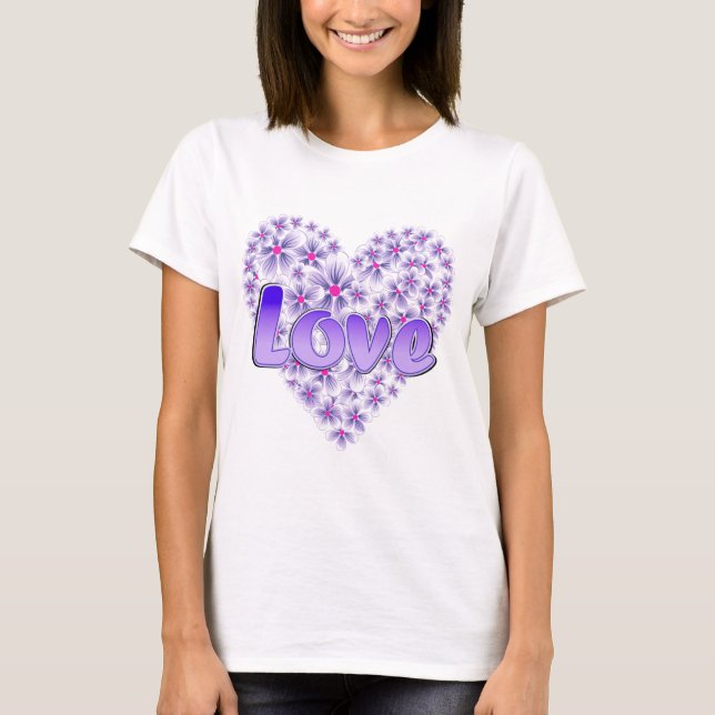 T-shirt Purple Love and Daisies (Devant)