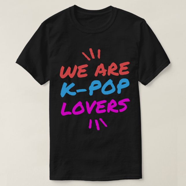 T-shirt Purple Orange&amp_ Bleu Cute K-Pop Lover (Design devant)
