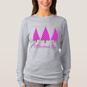 T-shirt Purple Paisley Arbres de Noël modernes rétro
