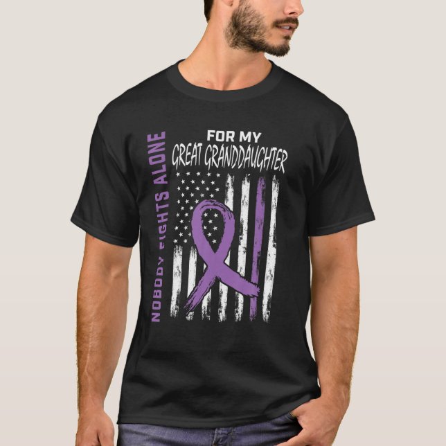 T-shirt Purple Personne ne combat seul Grand-fille Epi (Devant)